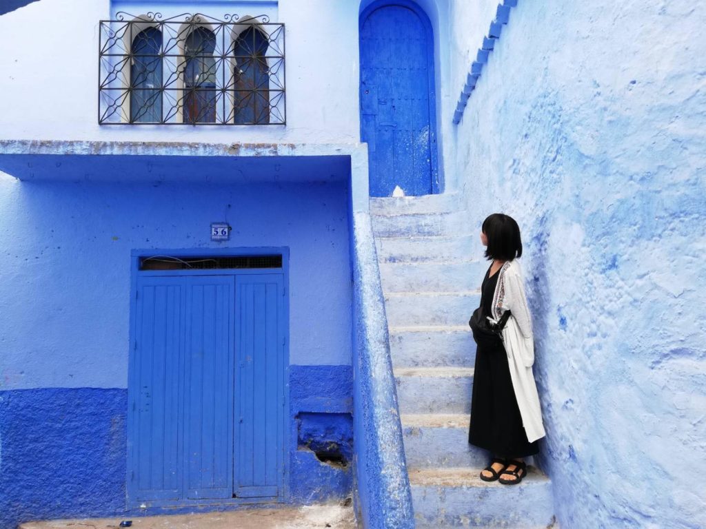 モロッコ・シェフシャウエンで撮影したサイト管理人suiのプロフィール写真